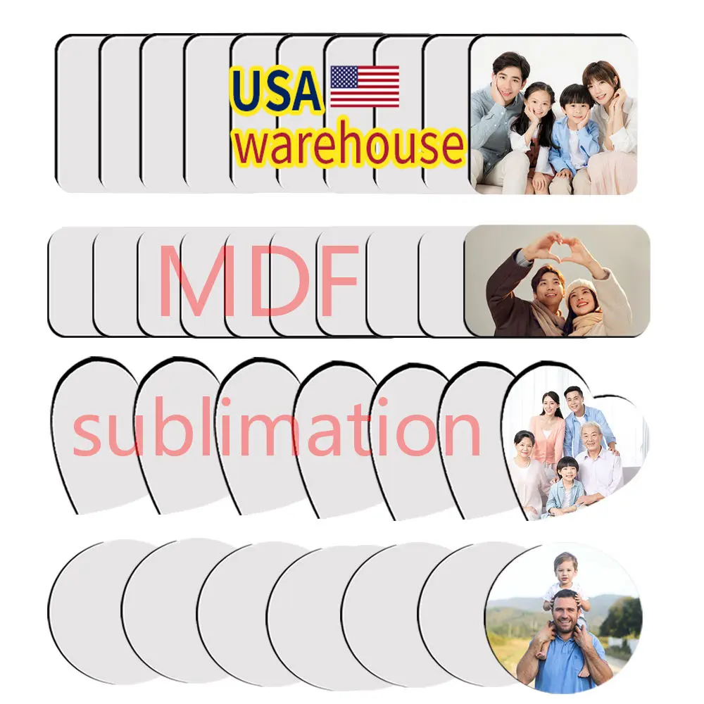 Sublimasi magnet kosong MDF kustom logo sublimasi produk kosong untuk rumah mobil dekorasi kosong magnet kulkas sublimasi