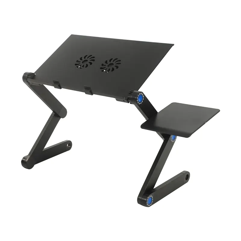 Supporto per supporto da scrivania per laptop portatile pieghevole in lega di alluminio pieghevole all'ingrosso con ventole di raffreddamento e tappetino per mouse