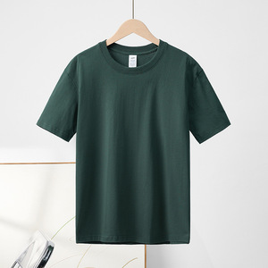 Verão de manga curta dos homens 100% puro algodão t-shirt solto meia mangas básicas em branco puro personalizável