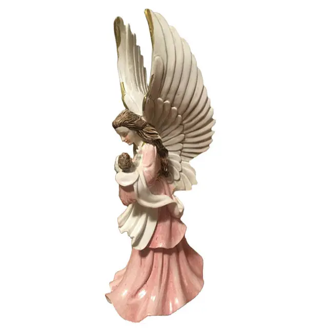 Ornamento de Ángel de la guarda, regalo para bebé, bautismo, rosa, recuerdo de Bautismo