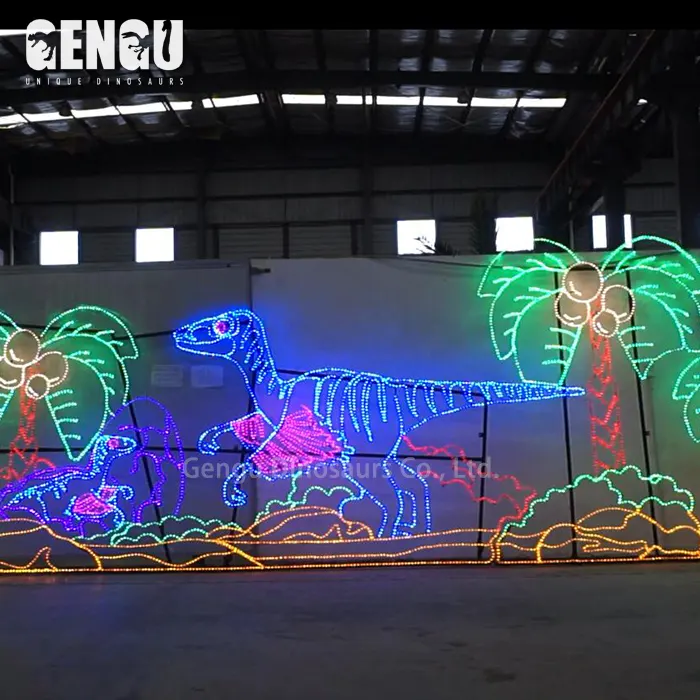 Luz LED 3D con motivo de dinosaurio para decoraciones navideñas-Colgar para Navidad Año Nuevo Chino Ramadán Halloween Diwali