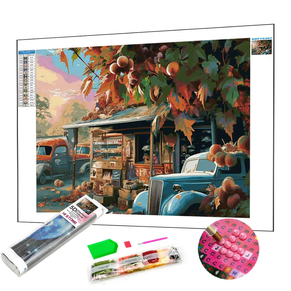 Paisaje OEM 5d DIY diamante pintura Kit completo redondo cuadrado taladro diamante bordado pintura decoración del hogar