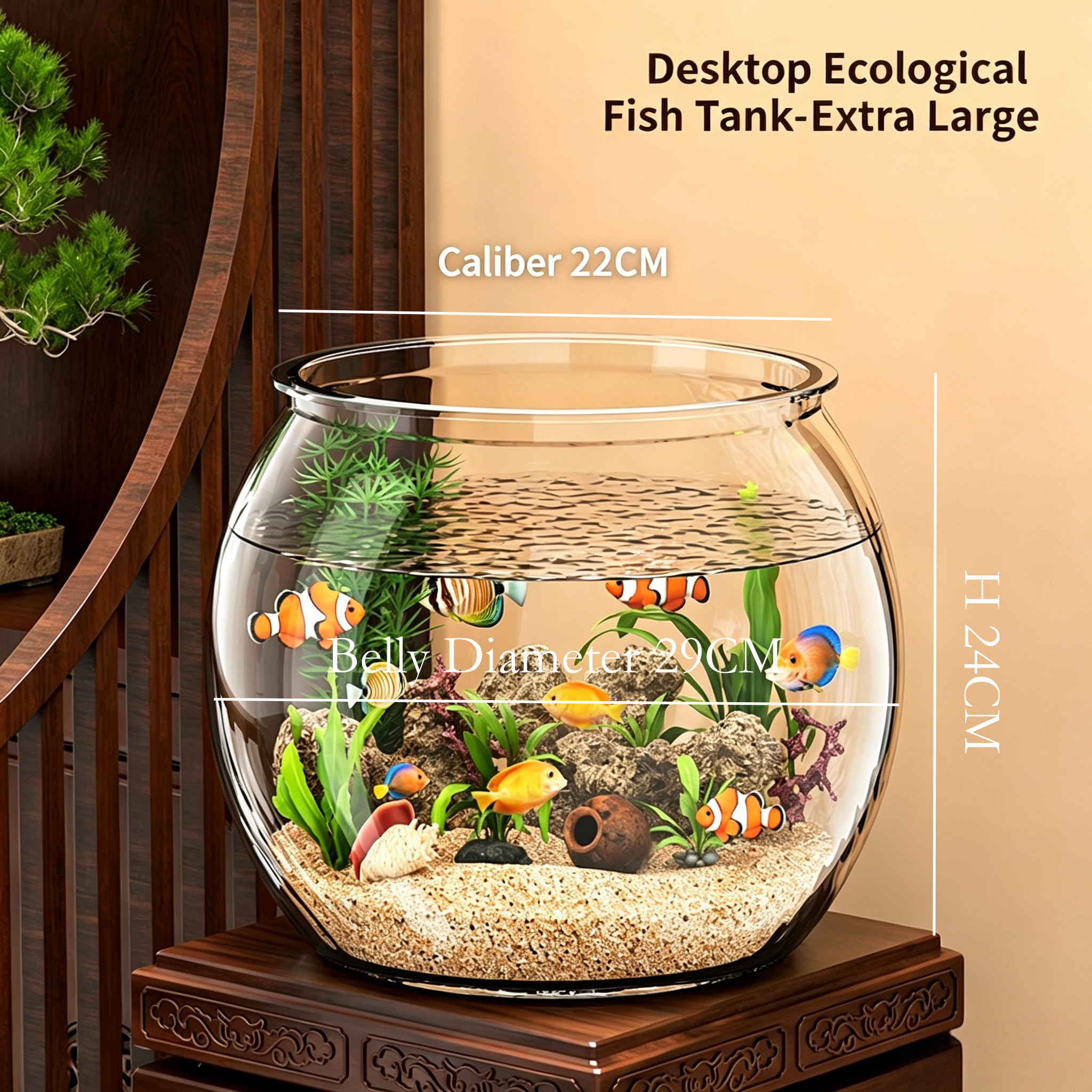 Aquarium rond extra-large - idéal pour l'aménagement aquatique DIY