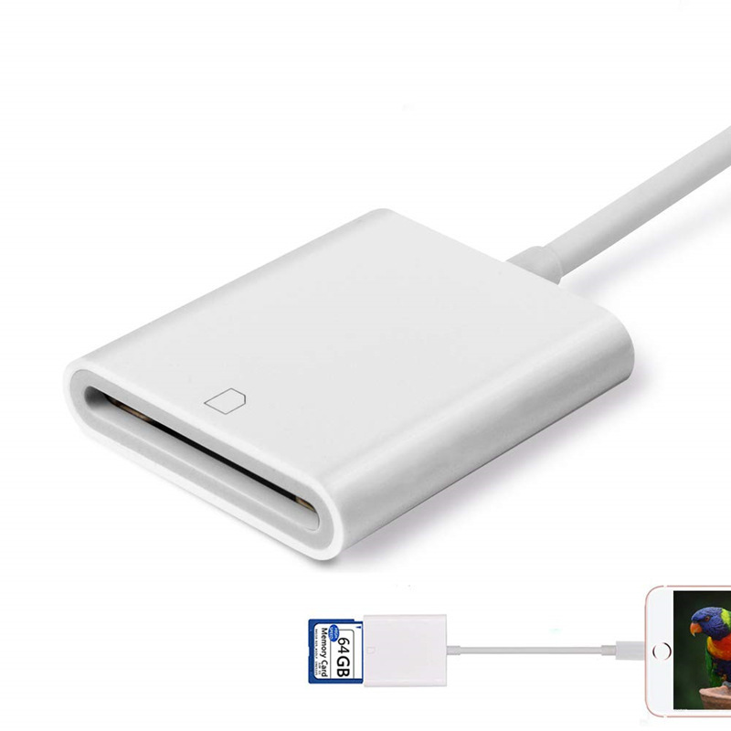 Lector de tarjetas SD individual White Apple - embolsado.