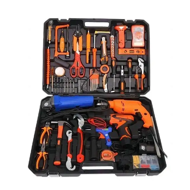 Multi-Function Electrician Dedicated Automobile maintenance tool kit wrench lithium electric drill corner mill combination set