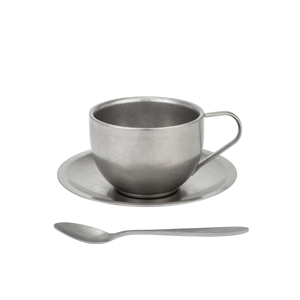 180 ml avec soucoupe et cuillère