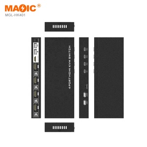 4k 60hz自动HDMI 2.0双屏KVM开关4进1出HDMI 2.0 KVM开关，带电缆桌面选择器 - Product Image 4