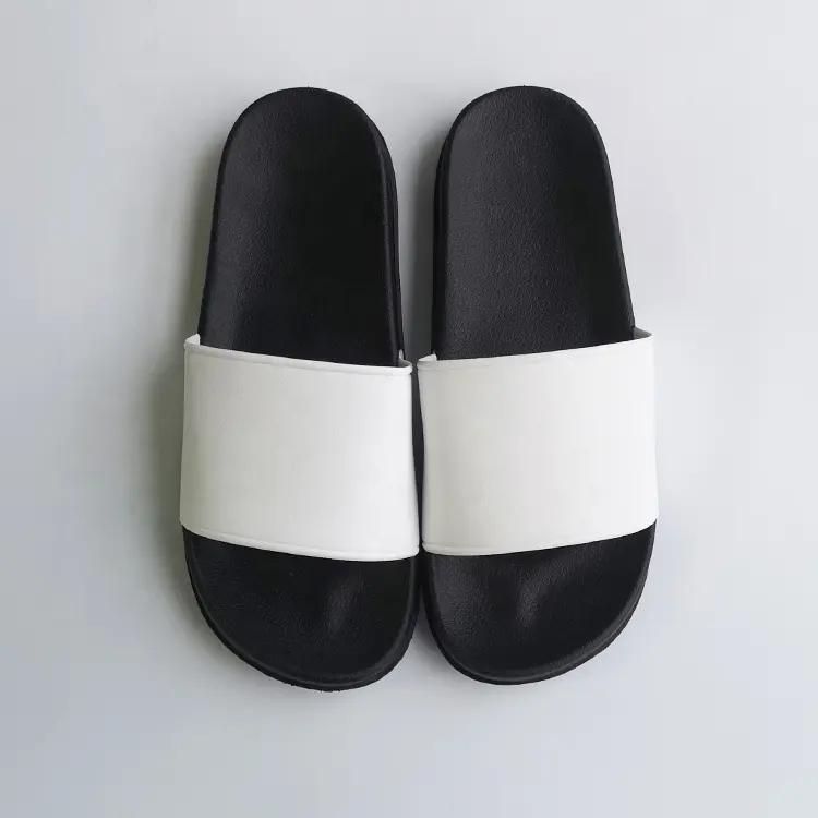 Mens dell'unità di elaborazione di plastica ufficio spiaggia di stampa in bianco pianura e logo personalizzato footed elegante scivolo sandalo 2020 pantofola per la vendita con logo