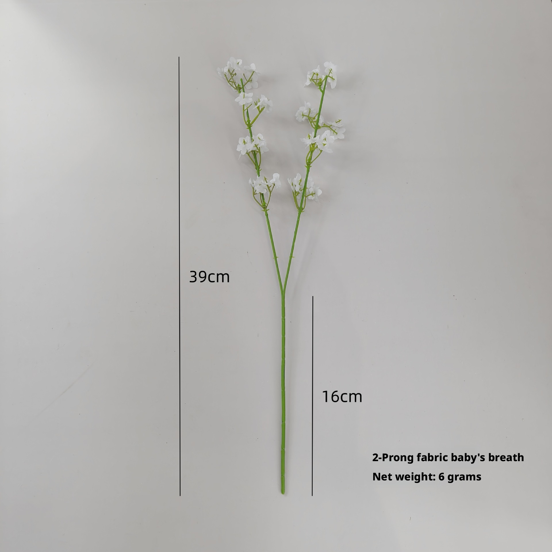 Aliento de bebé de tela blanca de 2 puntas (39 cm)