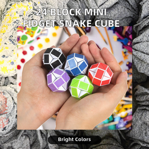 Mini 24 blok Fidget yılan küp plastik sihirli hız bulmaca kutusu oyuncak 14 yıldır Unisex parti çanta dolgu ve malzemeleri - Product Image 2