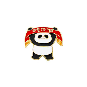 Hot Selling Square Rectangle Round 2D 3D Colorful Different <strong>Pattern</strong> Custom Logo <strong>Panda</strong> Tie Pin Badge - Product Image 1