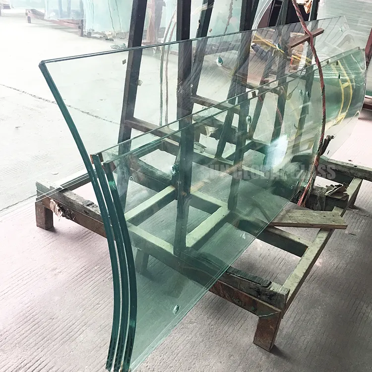 Lastra di vetro temperato curvo trasparente da 12mm in vendita vetro temperato curvo prezzo produttore Per metro quadrato