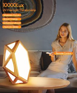 最新设计木框光疗灯3 CC悲伤光太阳能灯，带定时器记忆功能licht therapie lampe - Product Image 2