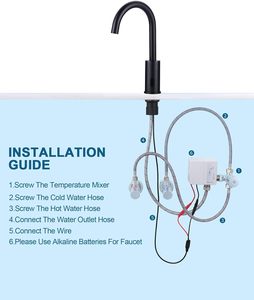 Thiết kế hiện đại y tế vòi nước tự động không có cảm biến cảm ứng rửa vòi cho bệnh viện, touchless thác nước phòng tắm vòi Matt Đen - Product Image 4