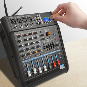 Profesyonel build-in güç amplifikatörü 4 kanal ses mikseri kablosuz mikrofon ile - Product Image 4