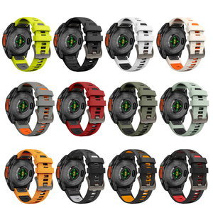 Dual-Color Silicone Watch Band for Garmin <strong>Fenix</strong> 8 <strong>Fenix</strong> 7 Official Style 22mm 26mm - Product Image 2