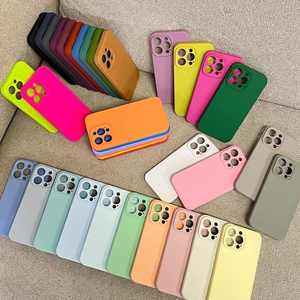For iphone 16 <strong>Pro</strong> Liquid Silicone Mobile Phone case for iphone 16 <strong>Pro</strong> Max Lens All-inclusive Simple Protective Cover - Product Image 1