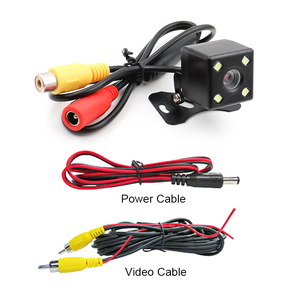 Mini câmera de estacionamento automotivo, câmera de estacionamento traseira de 12v hd 4 4led à prova d' água universal