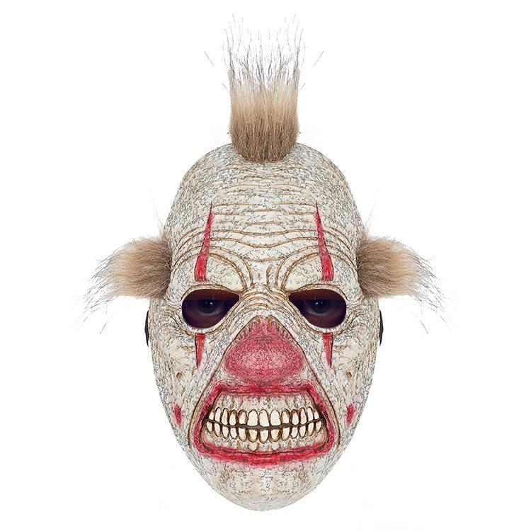 Masque d'horreur couleur chair avec nez rouge 2