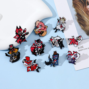 Dễ Thương Phim Hoạt Hình Kim Loại Pin Movie Nhân Vật Hazbin Khách Sạn Bán Buôn Anime Mềm Cứng Men Ve Áo Pin Cho Khuyến Mãi - Product Image 4