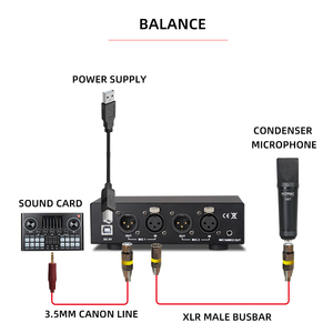 Professional <strong>Audio</strong> Interface Digital Sound Card Mixer for <strong>Microphone</strong> Musical Instrument Line <strong>Input</strong> Recording