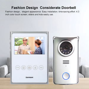 Lermom-sistema de intercomunicación inteligente para puerta de casa, vídeo, TFT, 4 pulgadas, con timbre, para villa - Product Image 3