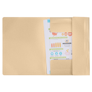 Benutzer definierte umwelt freundliche 3-Klappen-elastische Ordner Weizens troh Serie Schul dokumente Datei Box Seil Tasche Taschen ablage