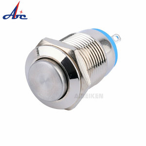 Testa a filo alta da 12mm 1NO funzione momentanea interruttore a pulsante in metallo interruttore a pulsante impermeabile - Product Image 4