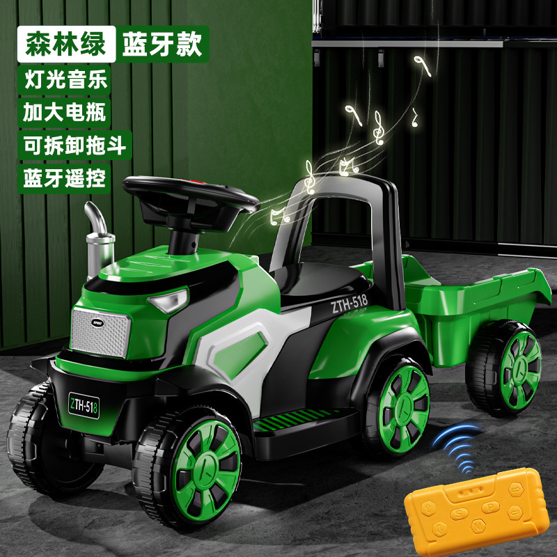 Tractor electric forest green rear bucket remote control