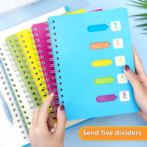 Cuaderno personal A5, 5 temas con divisores de página y pestañas de índice, cuaderno espiral encuadernado con alambre, cuaderno escolar para adolescentes, cuaderno multisujeto