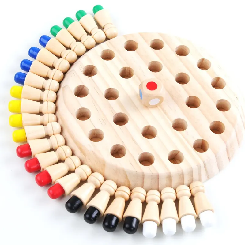 Memoria di legno Partita Bastone di Gioco di Scacchi Divertimento Drumping Colore Cognitivo Capacità di Gioco Dama