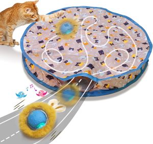 Interaktif kedi oyuncak topu kese içinde hızlı haddeleme, hareket Chirping kedi oyuncak gizlemek ve fare yakalamak oyunu aramak - Product Image 1