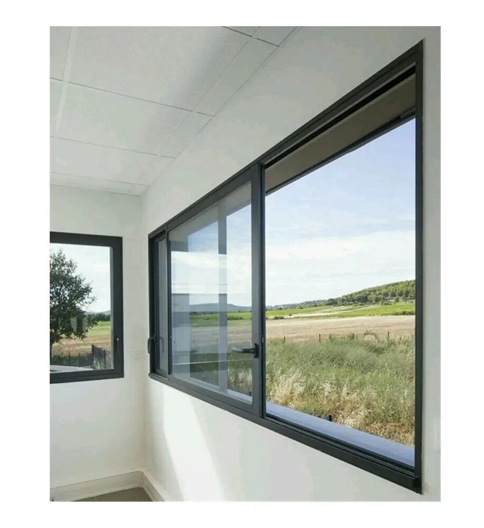 Marco de perfil de aluminio con rotura térmica de fábrica CBMmart, puertas corredizas para ventanas