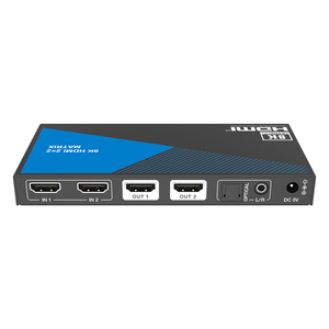 Conmutador de matriz 8K 2x2 HDMI 2,1 conmutador de matriz 8K @ 60Hz 4:2:0 IR HDR HDMI 2,1 matriz de vídeo - Product Image 2
