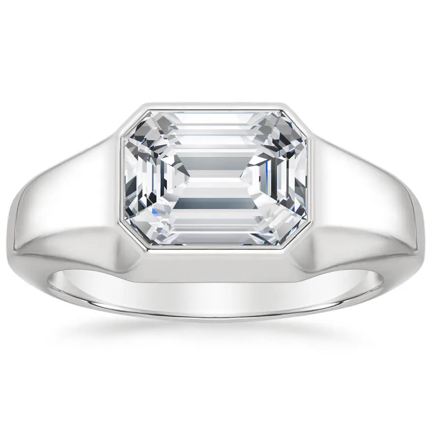 Cincin Pernikahan 14k 18K emas putih murah cincin berlian bentuk zamrud pertunangan wanita HPHT CVD Lab cincin berlian tumbuh pernikahan