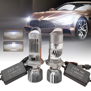 12V 24V Y1 Bi LED far projektör Lens H4 9003 HB2 120W Auto oto motosiklet far ampulü Mini projektör far 6500K - Product Image 3