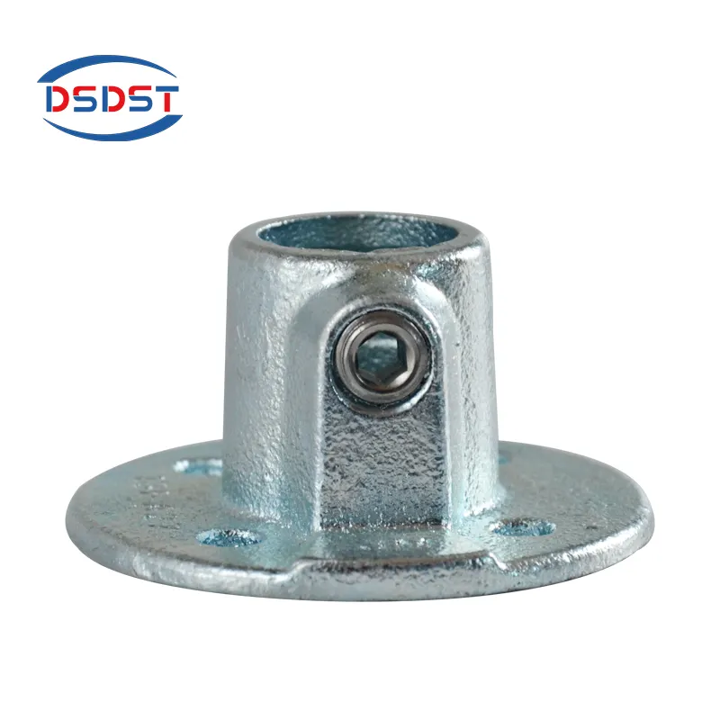 gold supplier malleable cast iron structural pipe fittings key clamp base flange galvanized gi pipe connector tube fastener