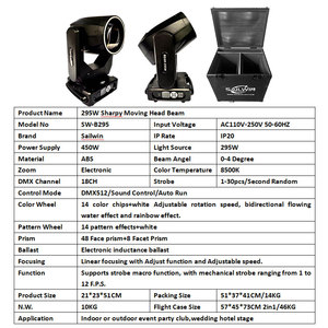 SAILWIN Einstellbare Fabrik 14r 295W DJ Disco Sharpy <span class=keywords><strong>LED</strong></span> Moving Head Beam Licht Bühnen effekt