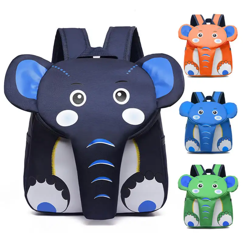 V183 Cute Children Backpack Criança Novidade Orelhas Impermeável Cartoon Shape Elephant School Backpack Bag Para Crianças