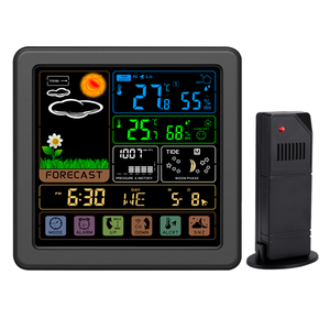 Smart Weather Station with Six Weather <strong>Forecast</strong> and Moon Phase Display Temperature and Humidity Table Clocks for Outdoor - Product Image 1