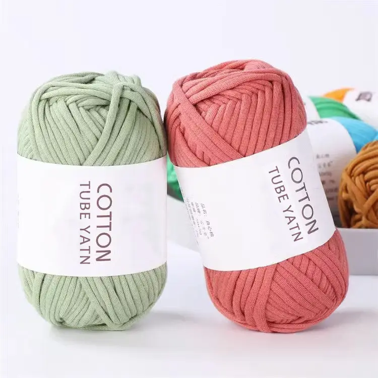 best chunky luxury genuine cotton nylon hollow tube core yarn 50g nylon Crochet core spun yarn for knitting bags blanket