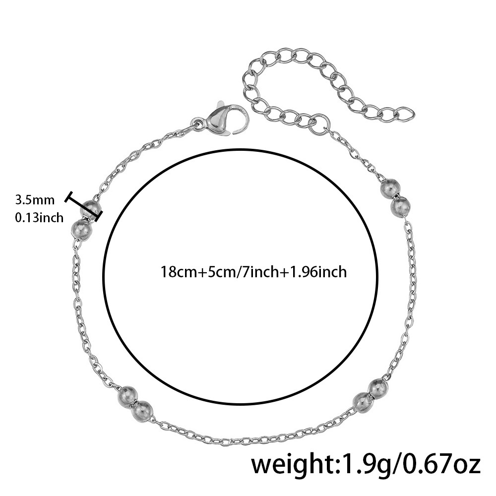 Bracelet P0024-2 (marteau 0,4 mm, double perle en forme de croix)