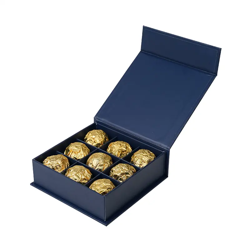 Caixa favouritas personalizadas de bolo, comemoração luxuosa, 9 cavidades, bandeja de chocolate com caixa de presente divisor para embalagem de chocolate