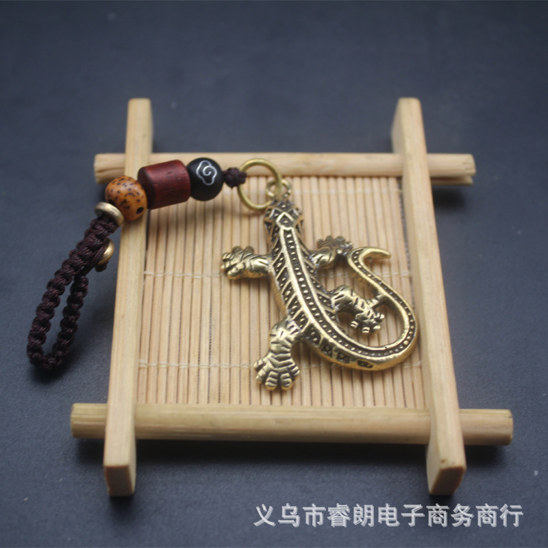 Gecko (Fermoir perlé nuage de bon augure noir)