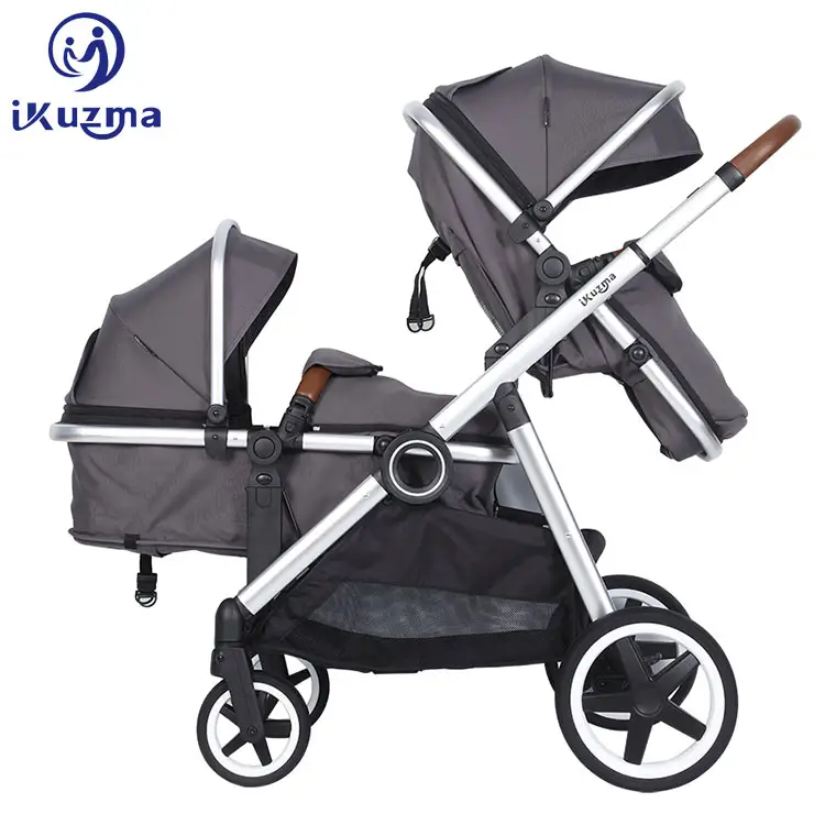 Luxe 2 In 1 Europese Double Twins Licht Tandem Kinderwagens 2 Baby 2In1 2 Seat Wandelwagen