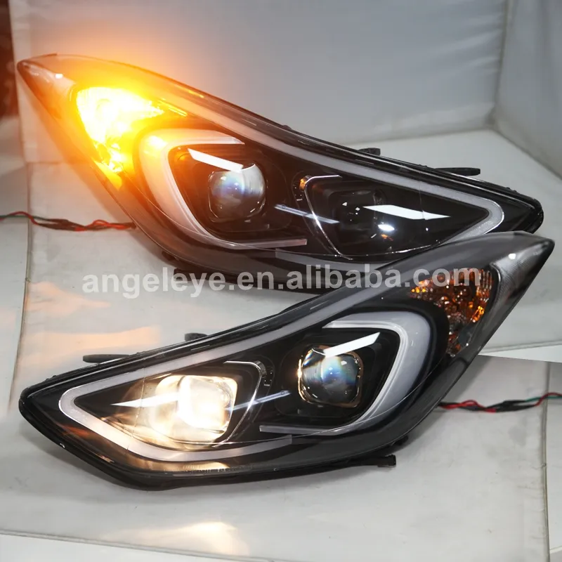 Tira de farol de led para hyundai avante i35 elantra, 2013-2016 anos com olhos de demônio lf