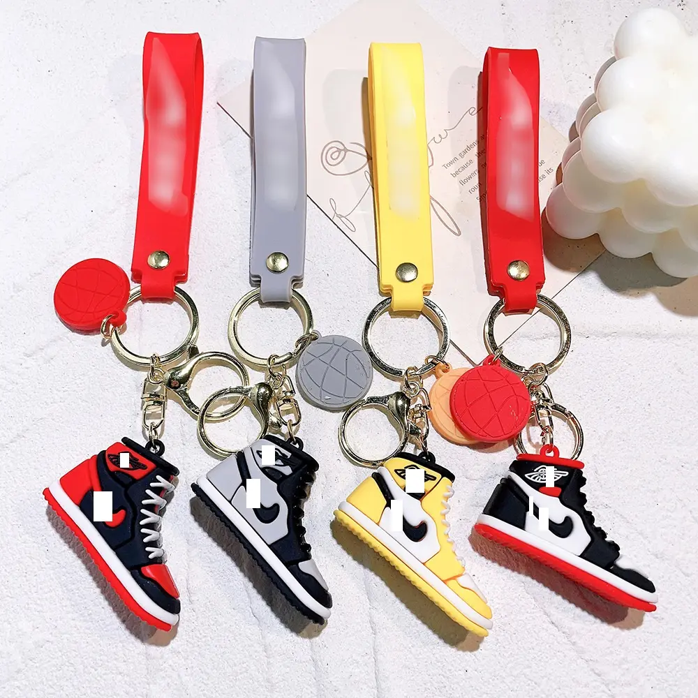 Chaveiro de tênis em PVC Mini sapato chaveiro 3D chaveiro de tênis em PVC pingentes acessórios tênis pingentes tênis de basquete