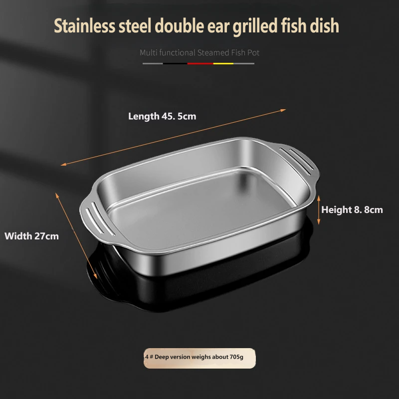 Plat à poisson pour grill - Modèle profond - Très grand : 45 cm