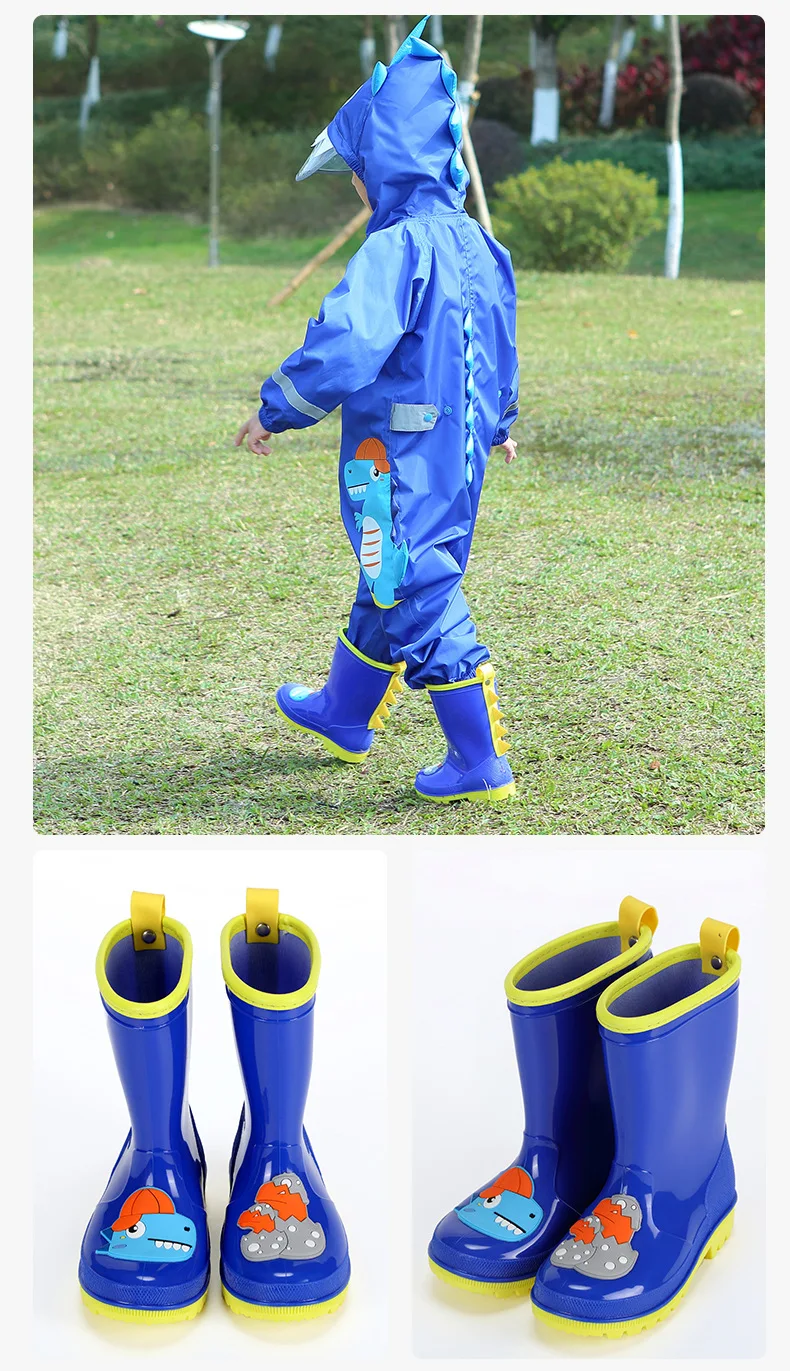 Children Rain Shoes Girls Baby Boys Water Boots Rubber PVC Anti-Slippery Mid-Calf Rain Boot Kids