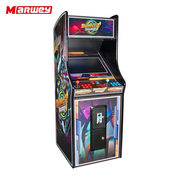 Máquina de jogo de arcade upright, máquina interior clássica de jogo de arcade operada por moedas